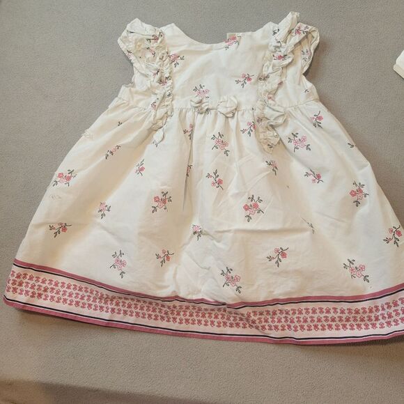 Janie and Jack White Floral Dress Size 12-18 months - Picture 1 of 5